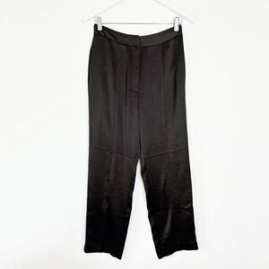 CLEARANCE - Aritzia Little Moon Black Satin Straight Leg Trouser Pants 